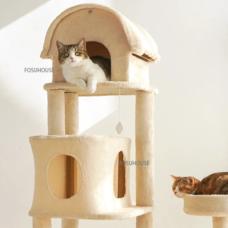 Modern Sisal Rope Cat Climbing Frame for Home Pet Furniture Supplies Cat Tree Platform Grab Large Pet Toy Spaceship Cat Litter