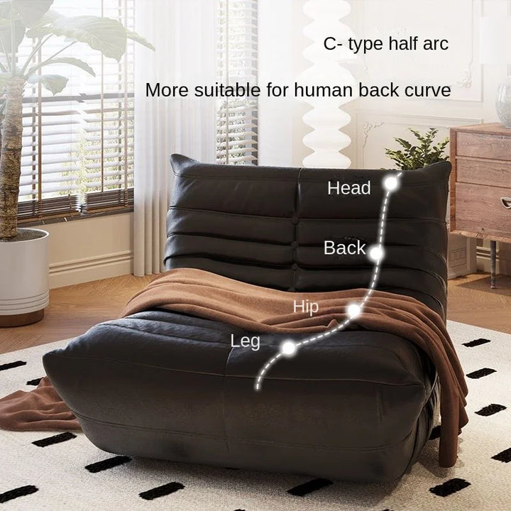 Lazy Sofa Student Dormitory Backrest Chair Balcony Bedroom Living Room Pu Leather Faux Leather Free Removable Washable