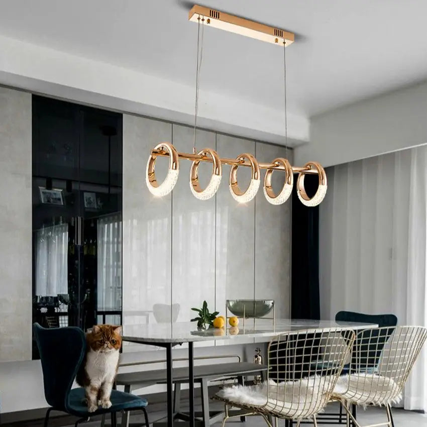 Postmodern Chandelier Nordic Golden Ring Ceiling Lamps Luxury Home Decors to Livingroom Bedroom New Indoor Ceiling Light Lustre