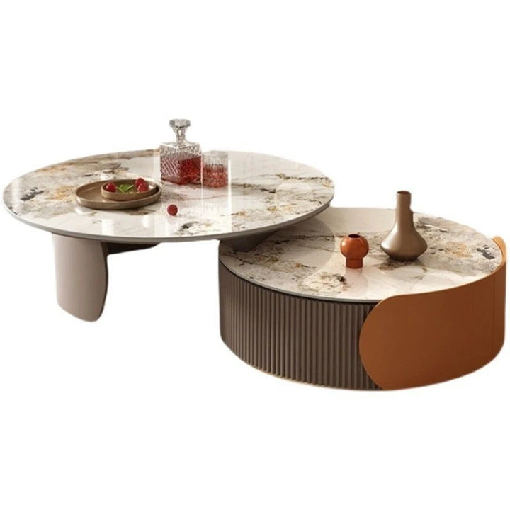 Extendable Luxury Round Coffee Table Combination