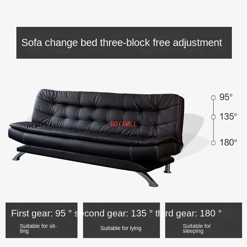 Office Sofa Bed Three Person Multifunctional Folding Business Office Sofa Simple Modern Reception Black Living Room Furniture