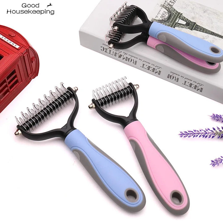 Pets Fur Knot Cutter Dog Grooming Shedding Tools Pet Cat Hair Removal Comb Brush Double sided Pet Products Suppliers 20d