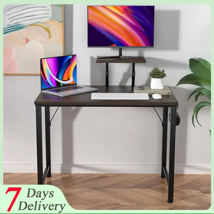 Computer Desk Modern Design Bedroom Laptop Corner Table Office Desk With 1 Monitor Stands Writing Gaming Table For Home Office