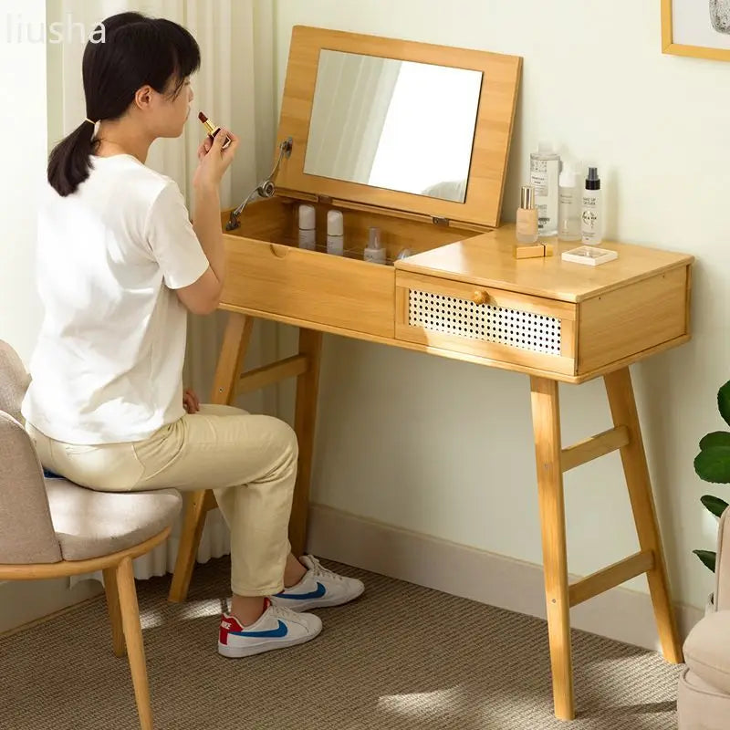 Dressing table dressing table bedroom modern storage cabinet desk make-up mirror integrated small house master bedroom bedside