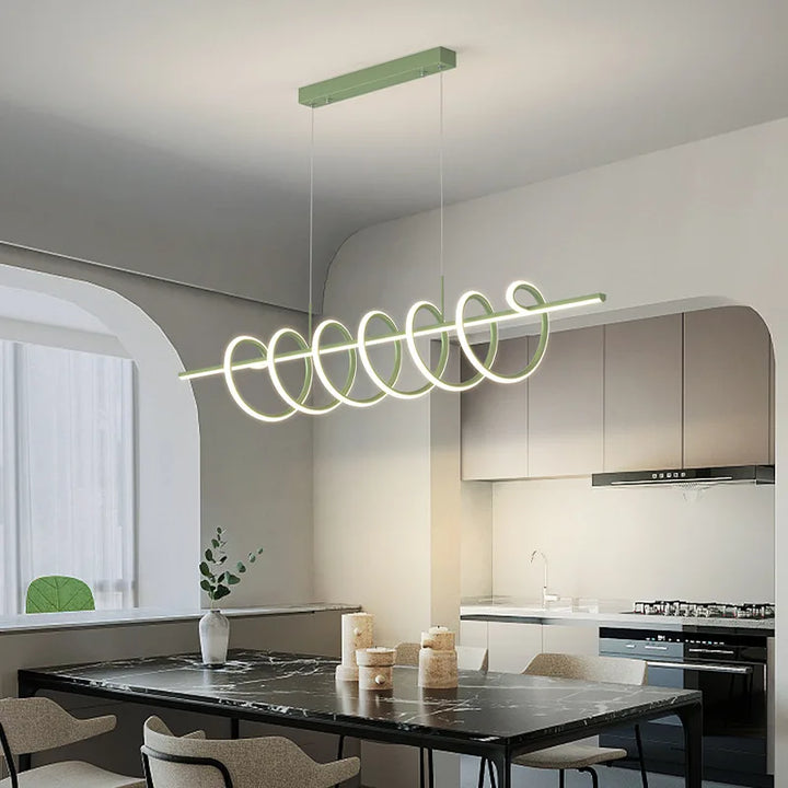 Dining Room Pendant Lights Nordic Kitchen Accessories Green Screw Thread LED Lighting Fixture Drawing Room Ceiling Hanging Lamps