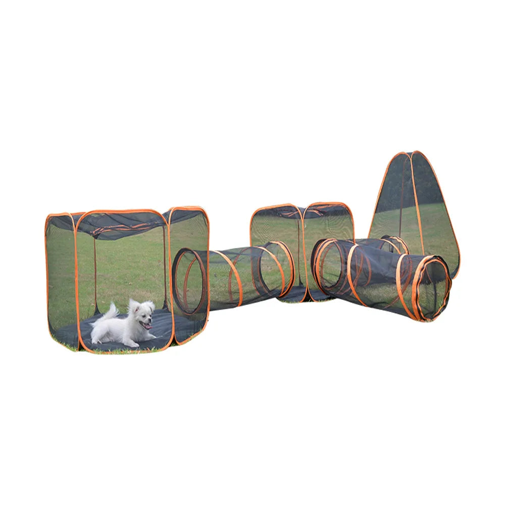 Pet Cage Folding Portable Breathable Domestication Outdoor Game Channel Toy Cat and Dog Fence Pet Supplies Accessories