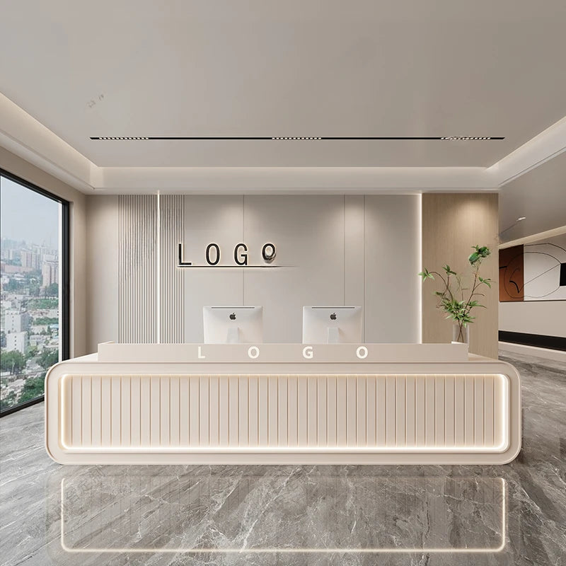 Beauty Salon Reception Desk White Bar Counter Hospital Closet Reception Desk Study Front Luxury Escritorios De Oficina Furniture