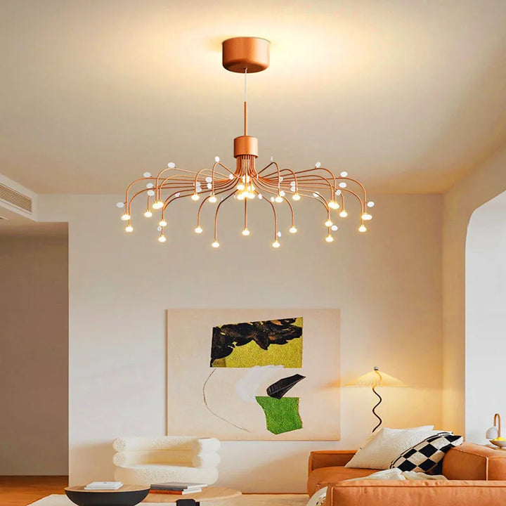 Living Room Ceiling Decor Chandelier Lights Nordic Indoor Lighting Spider Chandelier Modern Creative LED Iron Ceiling Fixtures