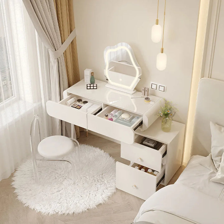 Europe Vanity Table Small Extendable White Luxury Affordable Lights Transportable Dressers Storage Tocadores Home Furniture