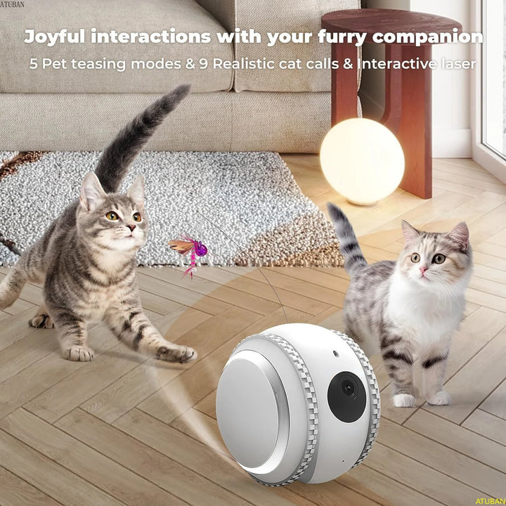 Pet Camera,Smart 4K Pet Robot Camera with APP,Movable Freely Interactive Dog Cat Camera,2-Way Audio,Tumbler Design,Auto Recharge