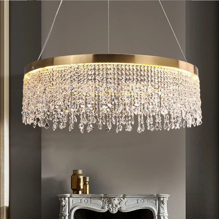 Modern Luxury Crystal Chandeliers Lights Pendant Hanging Lighting Fixture For Living Dining Room Kitchen Hotel Decoration Lamp