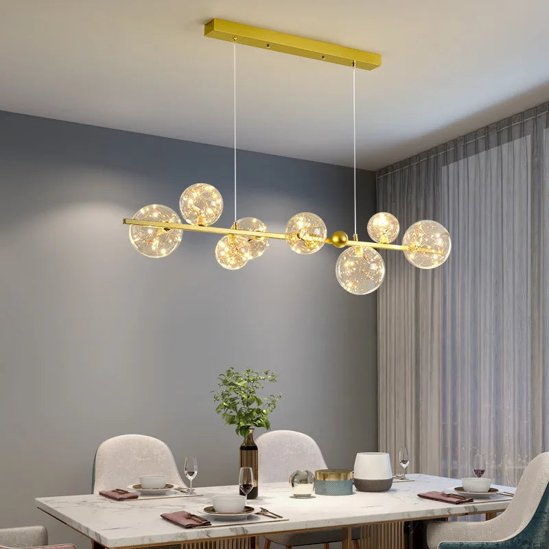 Modern Glass Balls Led Ceiling Chandelier Living Room Center Table Dining Kitchen Pendant Lamps Home Decoration Indoor Lighting