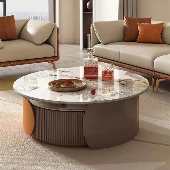 Extendable Luxury Round Coffee Table Combination