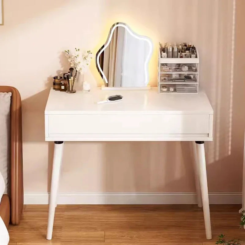 Lights Mirror White Dresser Bedroom Modern Minimalist Nordic Vanity Tables Makeup Storage Tavoli Da Trucco Home Furniture LJ50DT