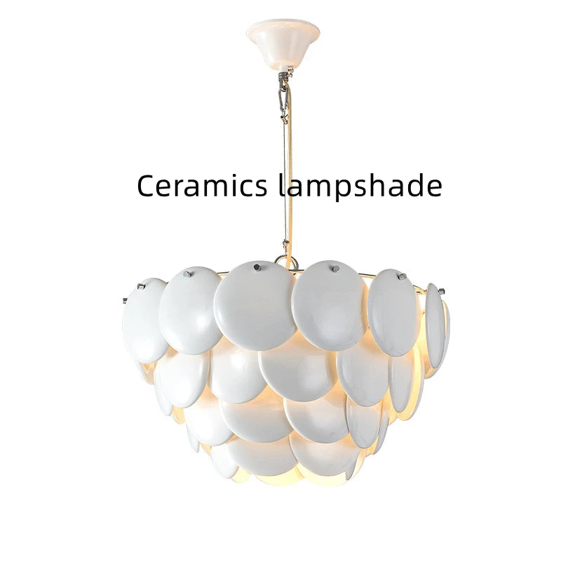 Luxury Ceramics Pendant Light Nordic Suspension Lamp for Dining Room Hanging Living Room Decoration Chandelier Lighting