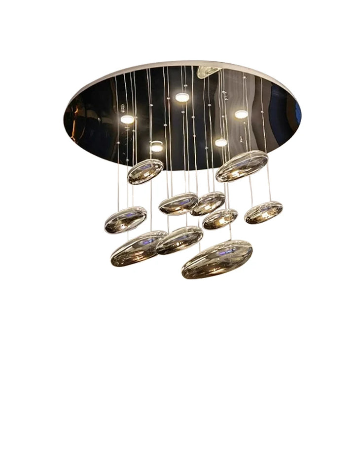 Postmodern Fashion Glass Ceiling Chandelier Silver Led Living Room Luxury Lamps Home Decoration Lampara for Living Room