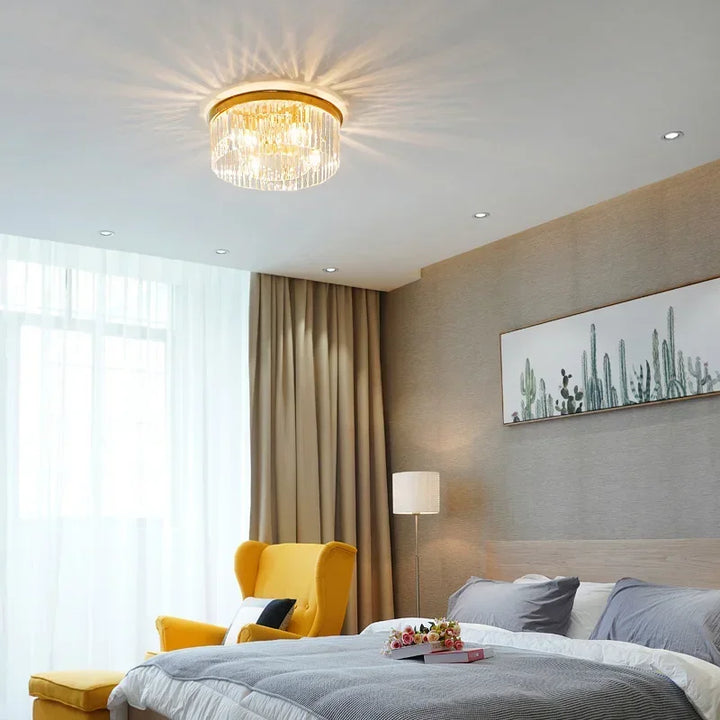 Postmodern Luxury Living Room Chandelier Crystal Round Ceiling Lamp Bedroom Simple Modern Dining  Indoor Lighting For Home