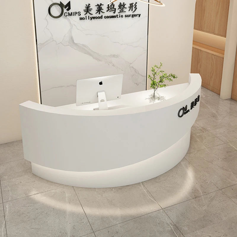 Garden Counter Reception Desks Console Gigant White Replica Front Desk Modern Service Recepcion Mostrador Beauty Salon Furniture