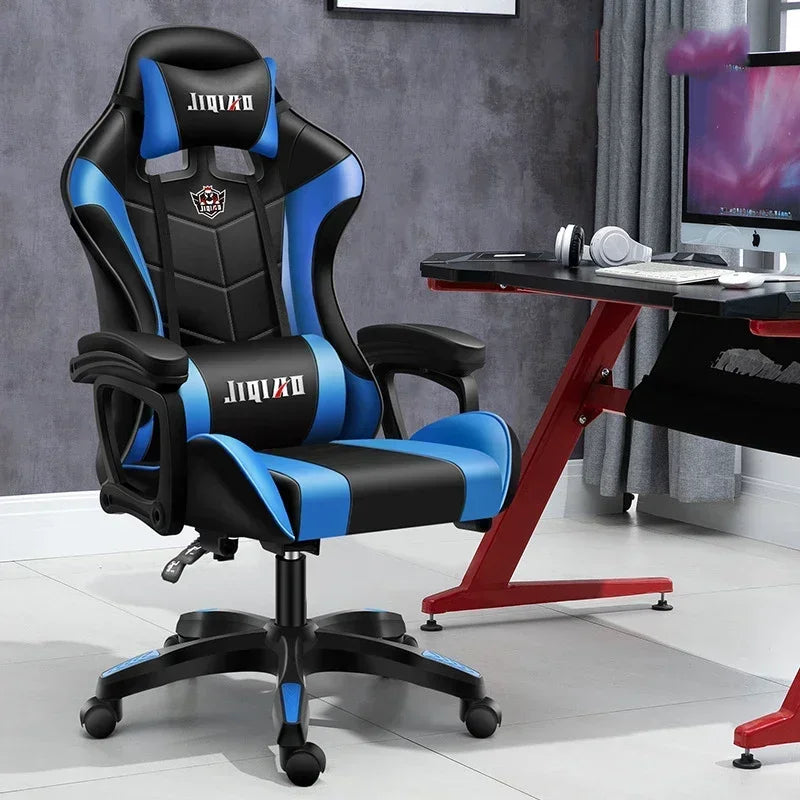 Massage Gaming Chair WCG Ergonomic Chair Fashion Pink Light Computer Leather Office Chairs Internet Cafe Bedroom Game Chair