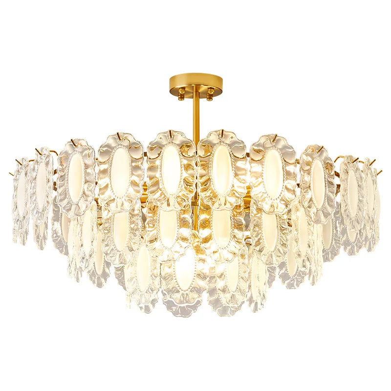 Modern LED Chandeliers Nordic Semi Flush Mount Ceiling Lamps Luxurious luster Ceiling Chandelier For Home Decor Lighting Fixture