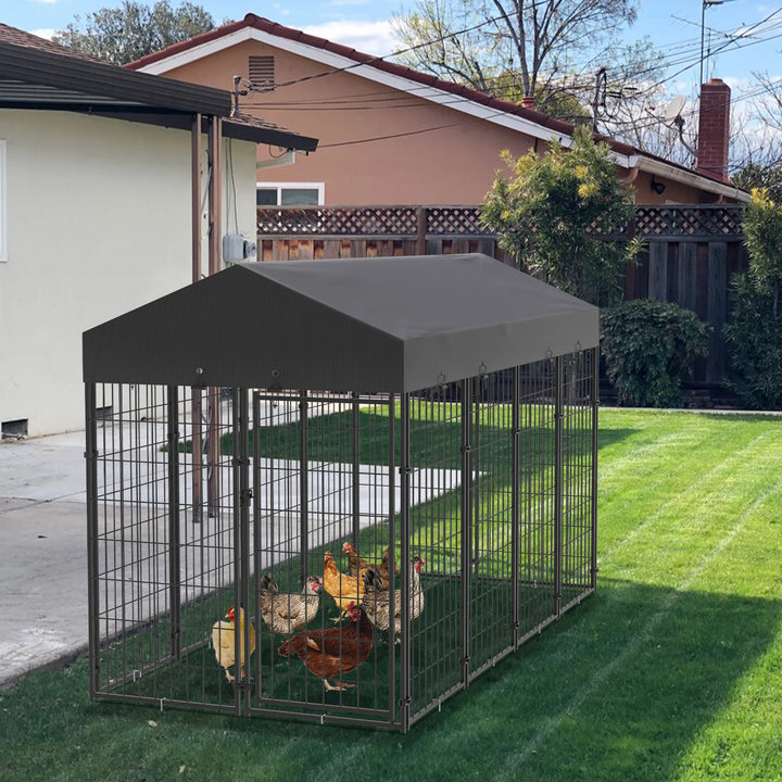 Large Outdoor Dog Kennel with Waterproof  Canopy Cover