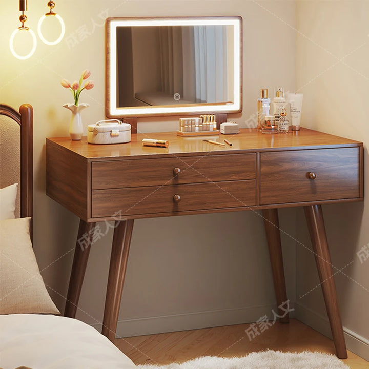 Led Light Dressing Table Mirror Organizer Women Set Dressing Table Bedroom Free Vanity De Maquillaje Mueble Italian Furniture