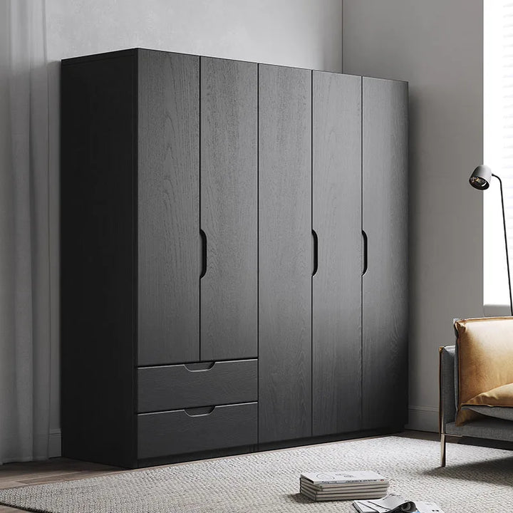 Black Hanging Handles Wardrobe Wood Full Size Drawers Bedroom Wardrobe Storage Cabinets Doors Szafa Na Ubrania Furnitures