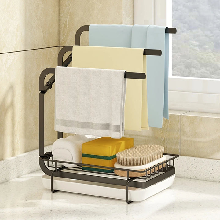 Kitchen Draining rack Stainless Kitchen Sink Sponge Holder To Store Detergent Cleaning SuppliesEasy installation Space-saving