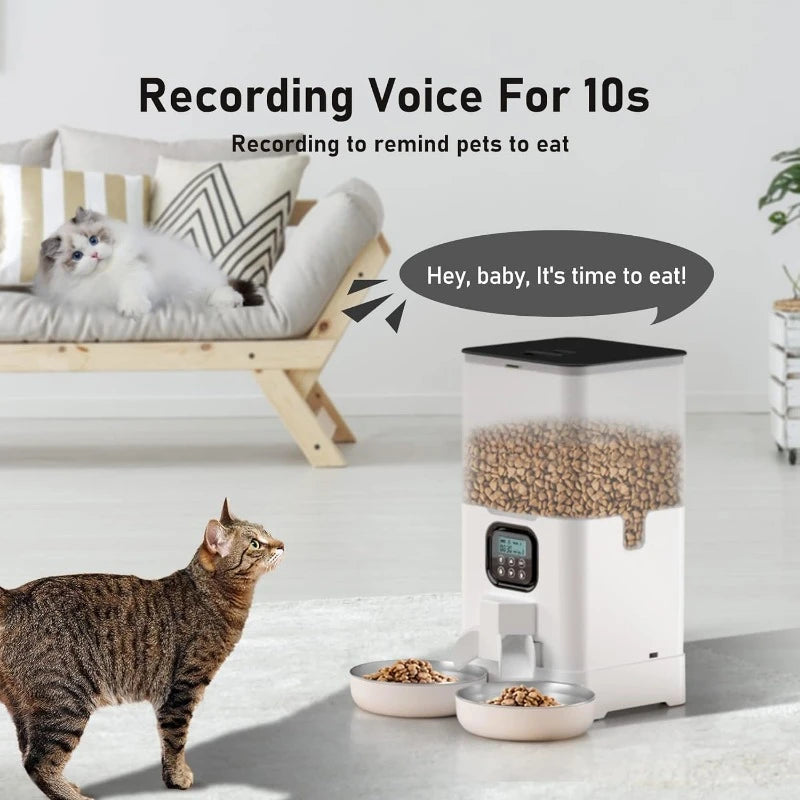 Smart Pet Feeder 6L Large Capacity Double Meal Timed Automatic Cat Feeder Dog Food Dispenser Wifi Remote Control Pet Feeding