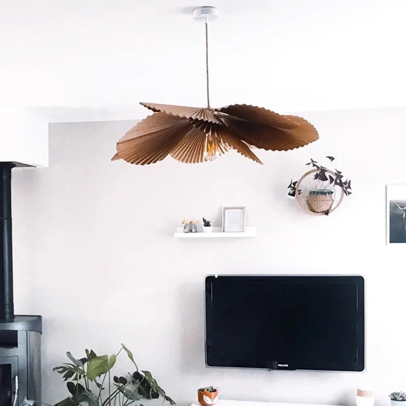 Living Room Ceiling Lamp Wabi-sabi Paper Led Ceiling Chandelier Kitchen Island Pendant Lights Home Decorations Lustre