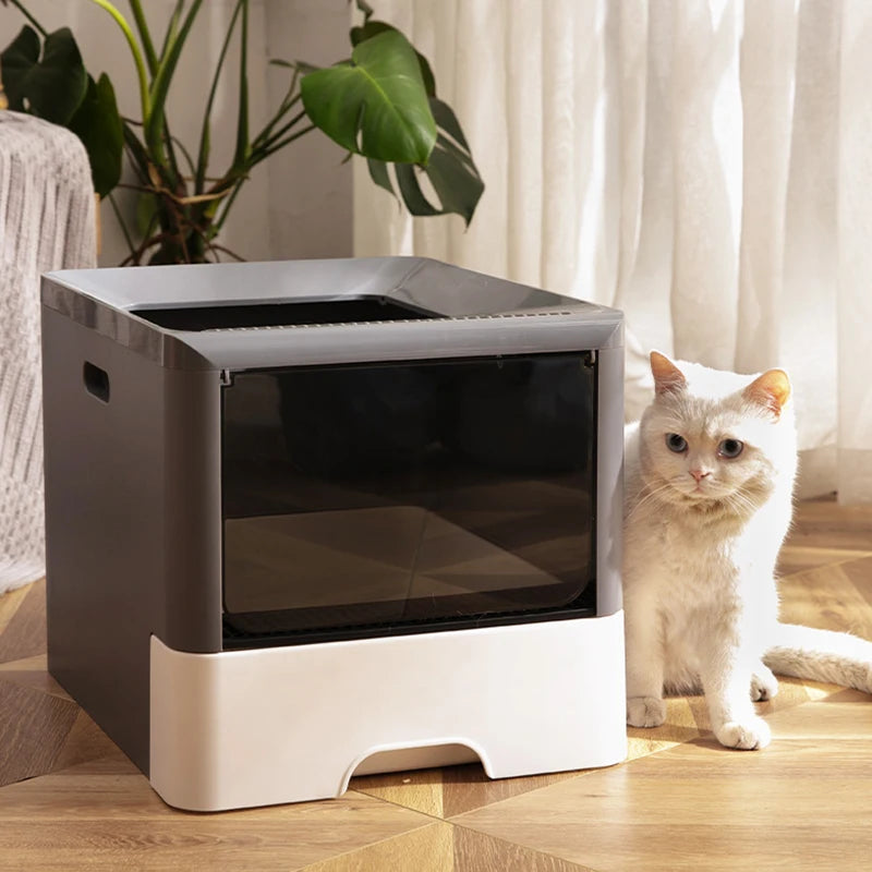 Corner Toilet Scraper Cat Bedpans Cages Closed Sandbox Carpet Entry Hut Cat Bedpans Enclosed High Caixa De Areia Pet Product