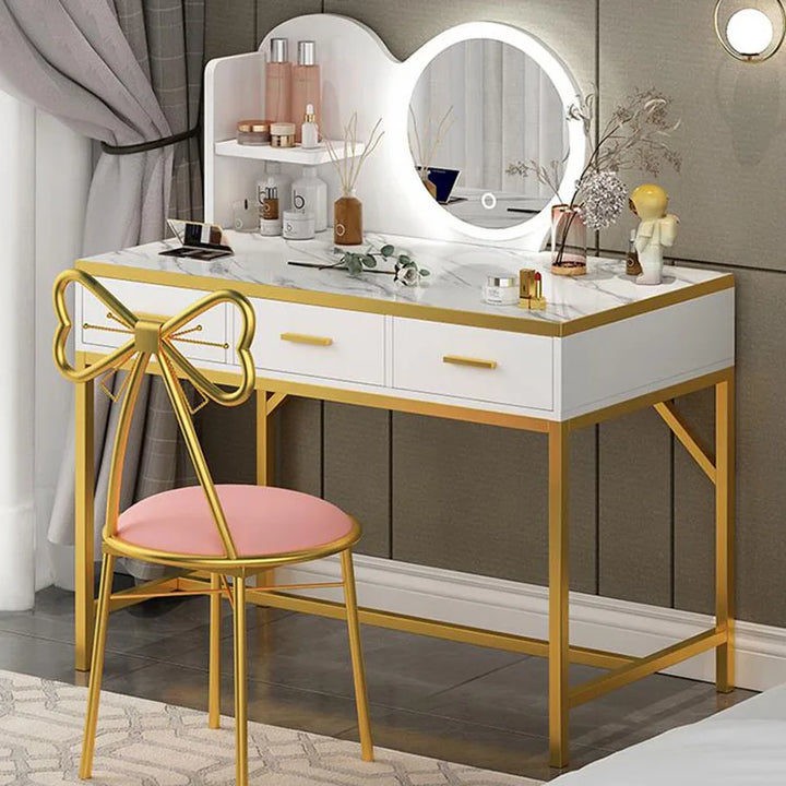 Organizer Chair Dressing Table Makeup Container Luxury Nordic Dressing Table Led Lights Toiletries Coiffeuse Bedroom Furniture