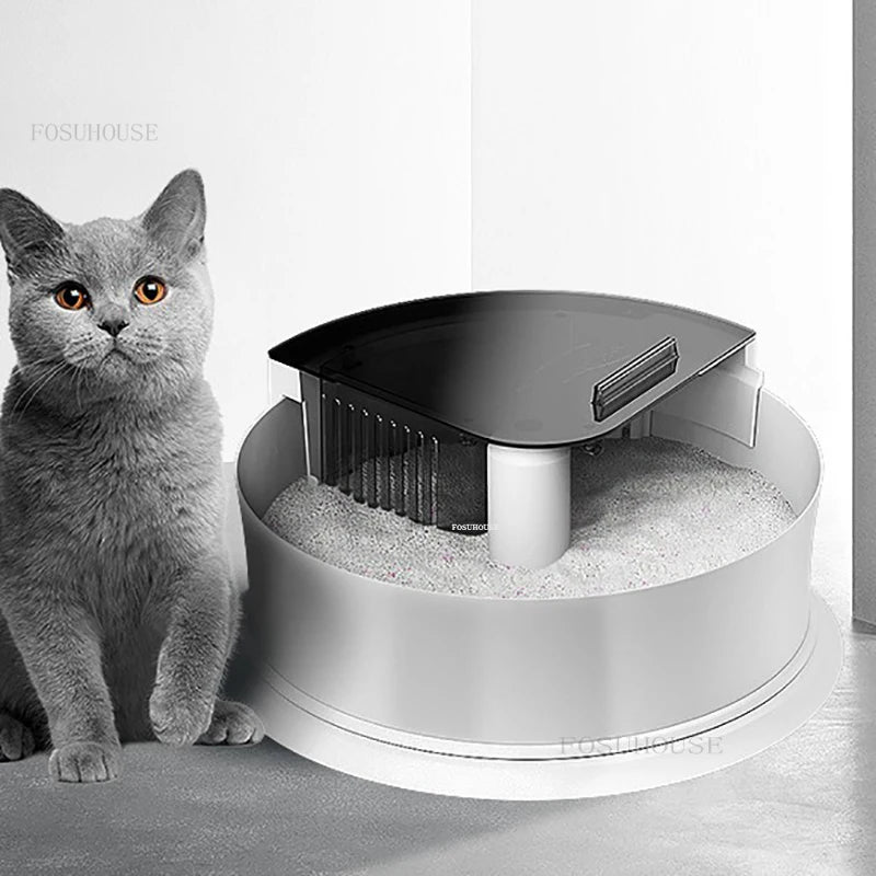 Anti-splash Intelligent Fully Automatic Cat Toilet Oversized Automatic Shovel Cat Litter Box Deodorant Cat Bedpans Pet Products