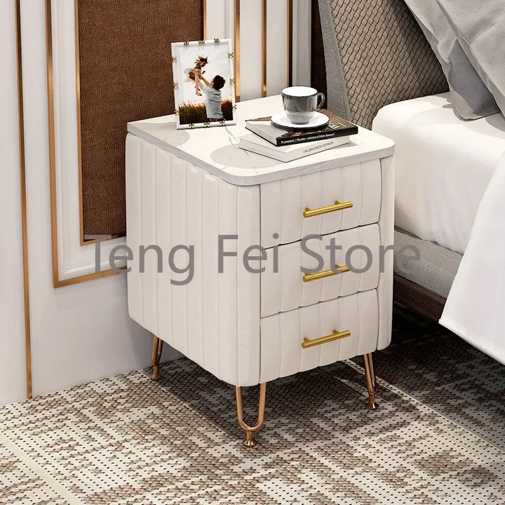 Minimalist Narrow Modern Nightstand Small Cabinet  Desk Storage Work Velvet Soft Luxury Chevet De Lit Meuble Home Furniture WK