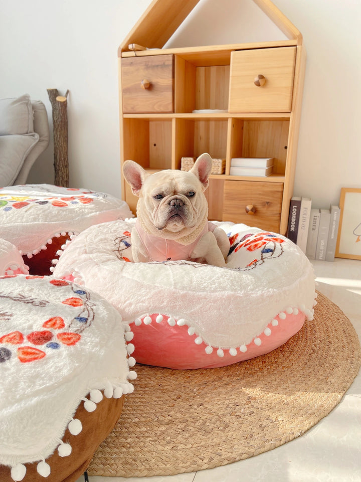 Removable and Washable Dog Mat Cute Cake Kennel Thickened Jarre Aero Bull Kennel Pet Sofa for Cats and Dogs Pet Bed Autumn