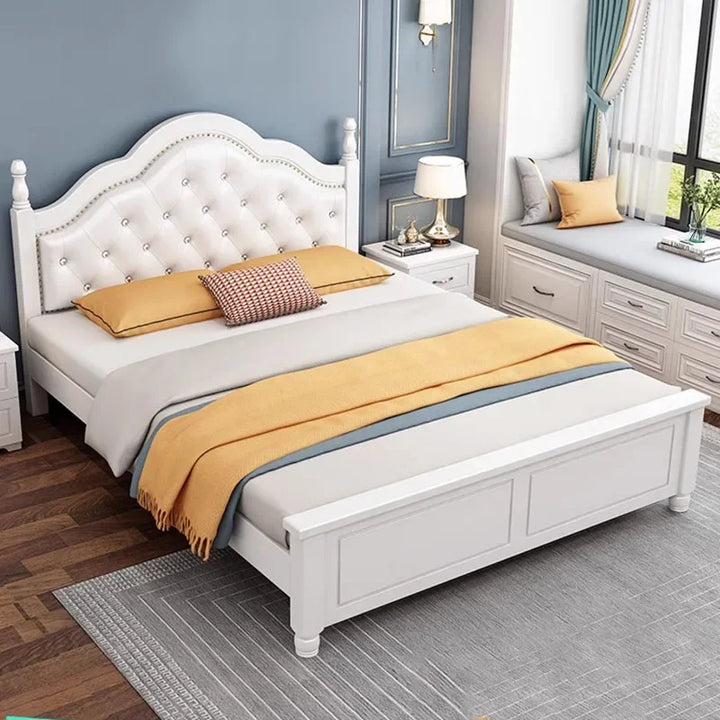 Royal Luxury Kids Double Bed King High End Headboard Safe Twin Double Bed Design Sleeping Cama Matrimonio home furniture