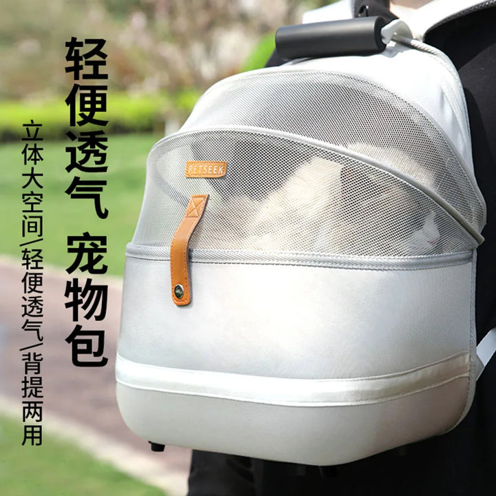 Travel Cat Carrier Backpack Portable Large Big Creative Double Cat Carrier Outdoor Breathable Olastic Luxury Mochila Gato Pet