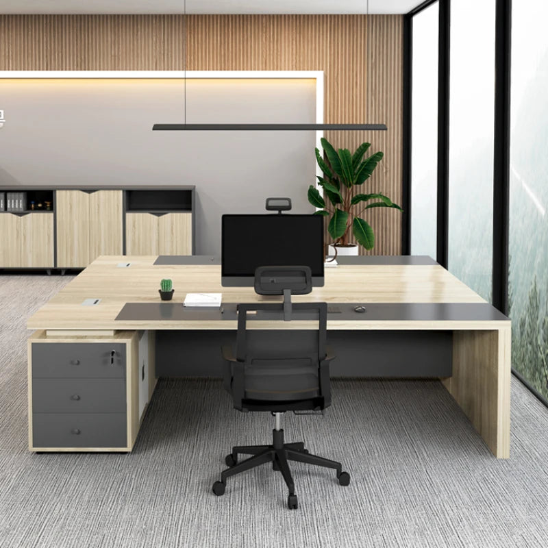 Double Person Combination Office Desks Single Person Boss Computer Manager Office Desks Simplicity Escritorios Furniture QF50OD