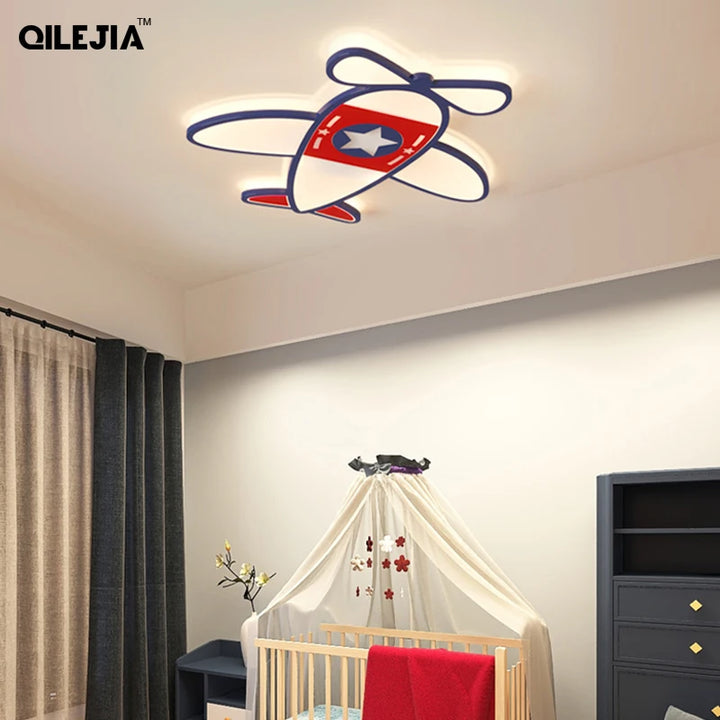 Modern New Acrylic Airplane LED Ceiling Lights For Boy's Girl's Bedroom Study Room Lamps Indoor Deco Lighting Luminaria Fixture