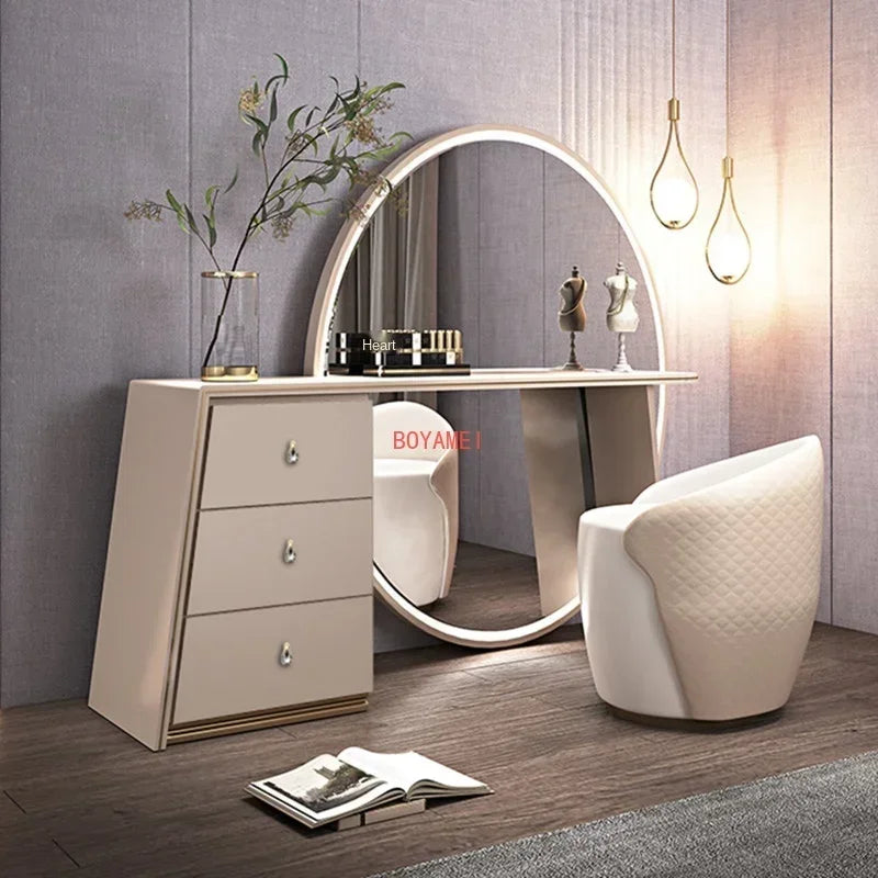 Dressing Table Size Family Bedroom High-grade Dressing Table Modern Light Luxury Net Red Ins Solid Wood Toaletka Furniture