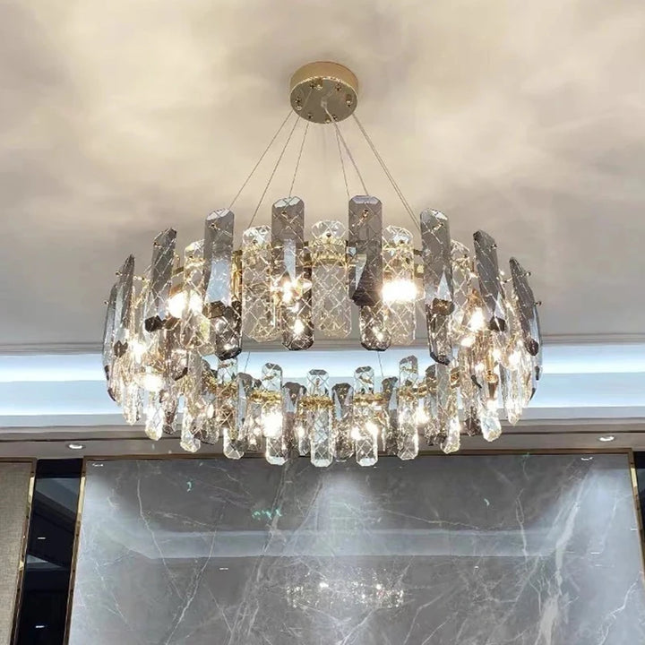 LED Luxury Crystal Chandeliers Lustre Pendant Lights Home Hanging Lighting For Living Dining Room Hotel Decoration Pendant Lamp