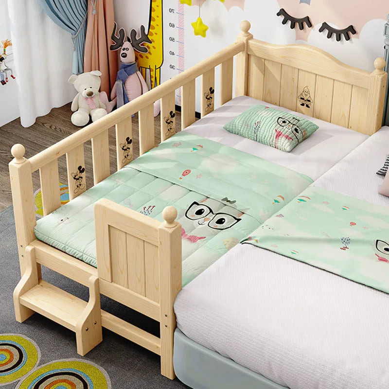 Solid Wood Kids Bed Girls Guardrail Fashion Platform Children Beds Toddler Boy Letto Una Piazza E Mezzo Bedroom Furniture