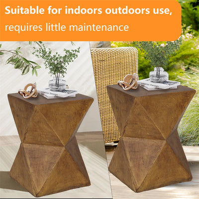 Weight Concrete Garden Accent Side Table for Outdoor & Indoor