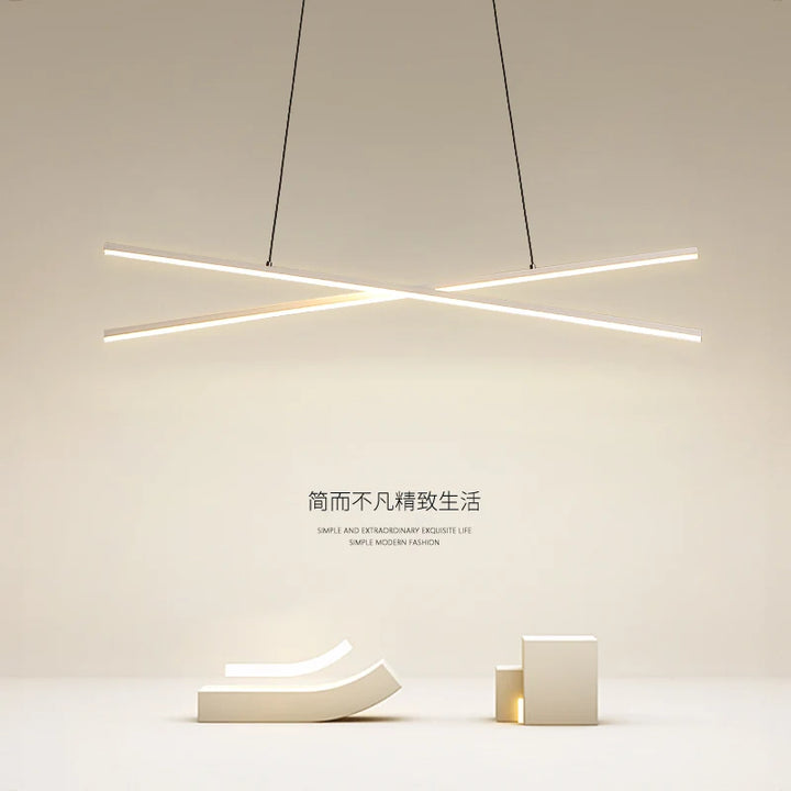 Modern LED Minimalist Dining Room Pendant Light Kitchen Bar Living Room Ceiling Pendant Light Indoor Strip Lighting Fixtures