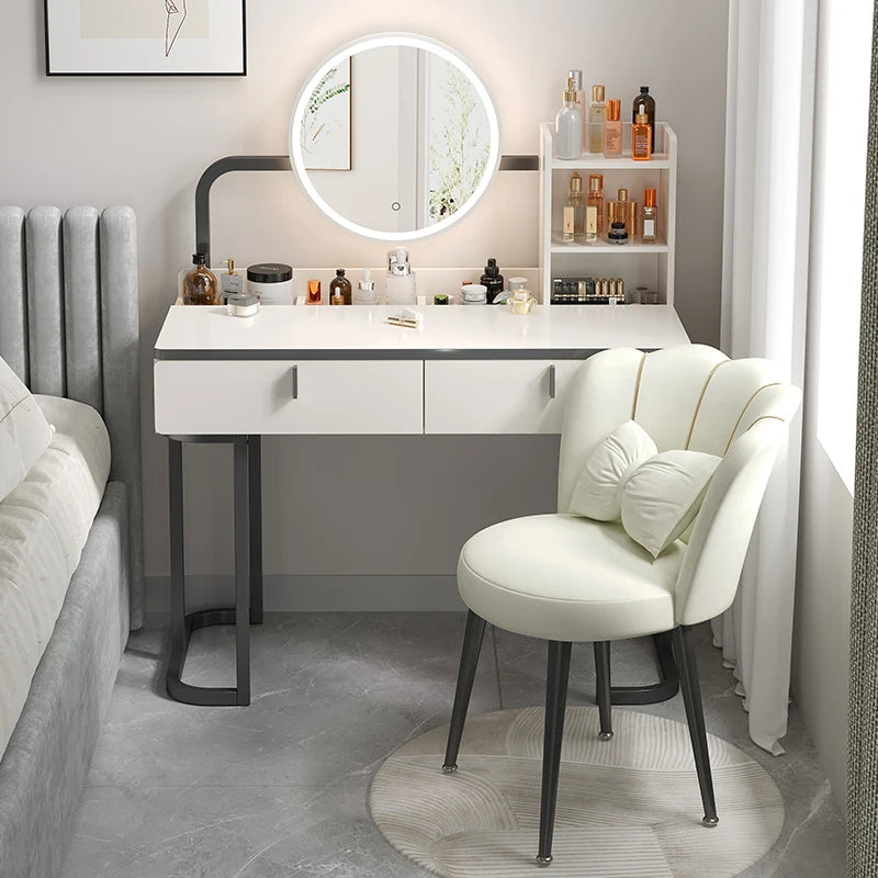 European Luxury Dressing Table Desk Cabinet Nordic Lights Drawer Dressing Table Chair Mirror Meuble De Chambre Home Furniture