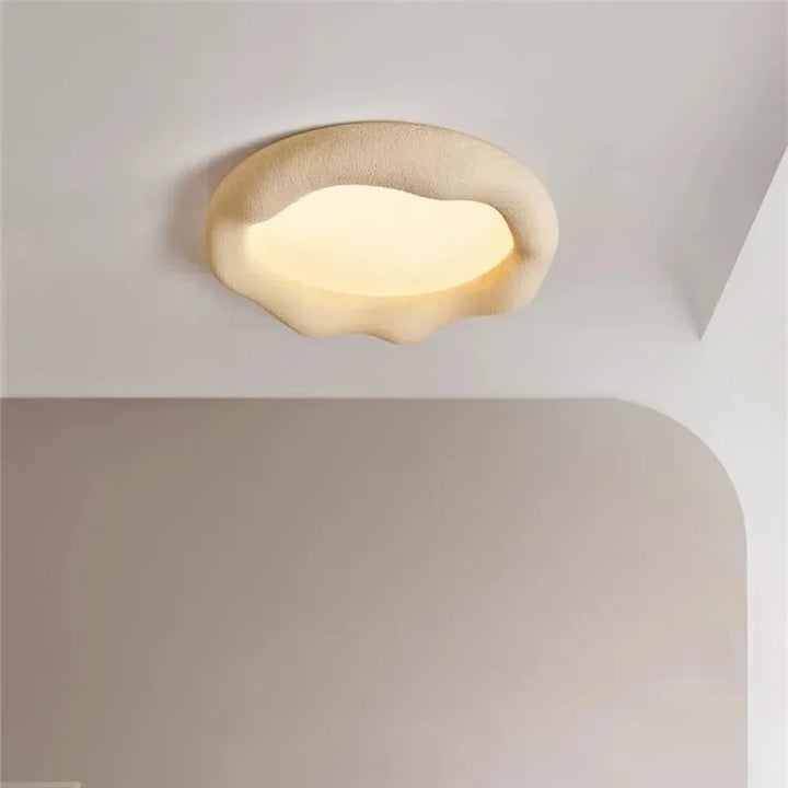 Nordic Wabi Sabi Cloud Light Ceiling Cream Style Baby Room Light Minimalist Living Room Bedroom Eye-care Resin Ceiling Lamp