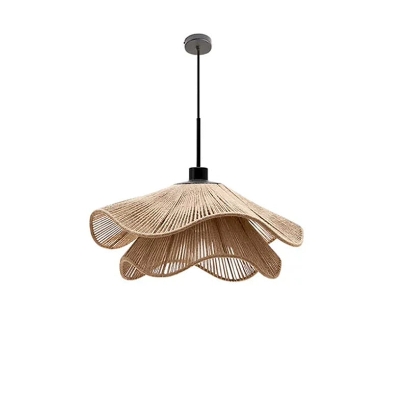 Nordic Minimalist Wabi Sabi Hemp Rope Ceiling Chandelier Restaurant Bedroom Led Pendant Lights Dining Room Hanging Lamp Fixture