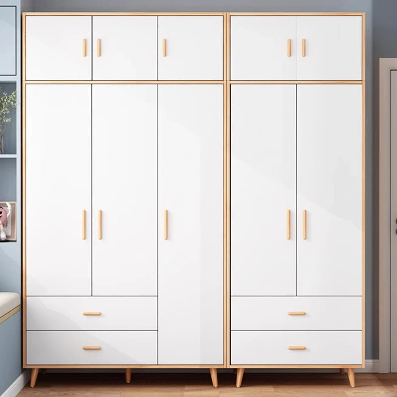 Solid Wood Luxury Wardrobe Sliding Door Storage Rectangle Bedroom Modern Space Saver Closet Vertical Armario Household Items