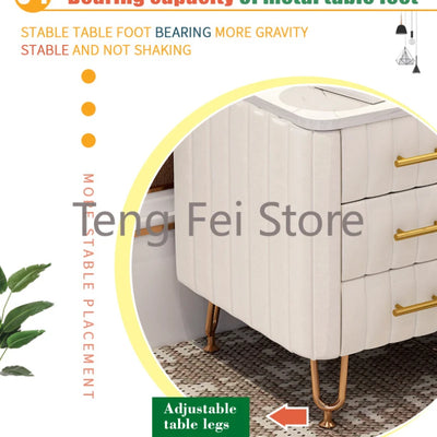 Minimalist Narrow Modern Nightstand Small Cabinet  Desk Storage Work Velvet Soft Luxury Chevet De Lit Meuble Home Furniture WK