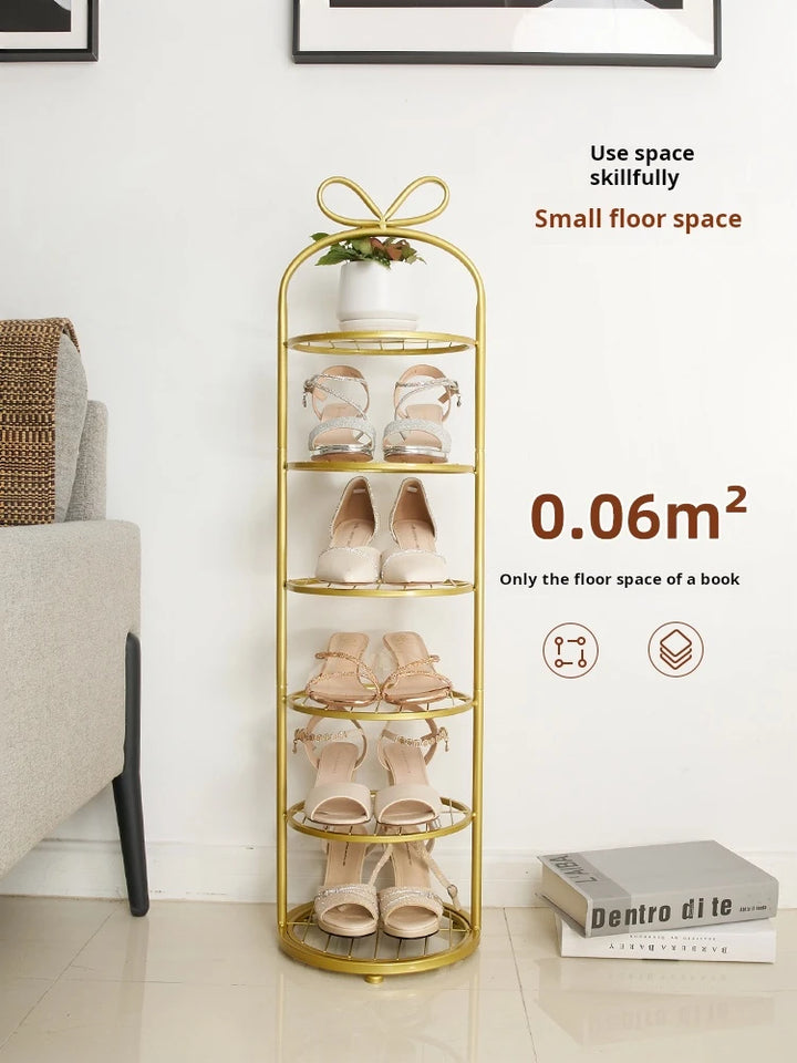 Furniture Shoe Rack Entrance Narrow Storage Shelf Hallway Organizer Metal Shelving Vertical Shoe Rack Space Saving Furniture